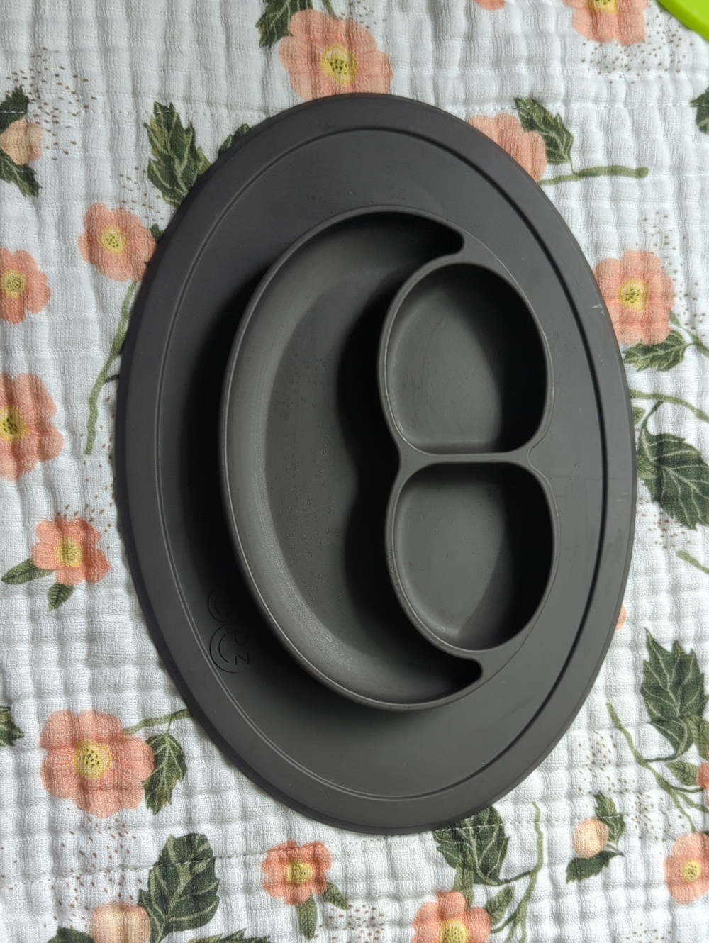 EzPz Silicone Suction Divided Baby Plate - Dark Gray